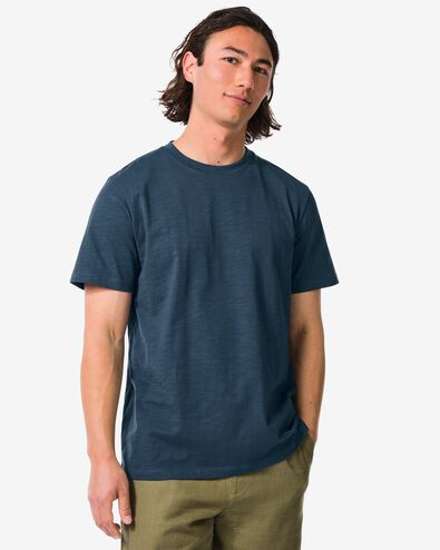 Herren-T-Shirt Jaap aus Slub-Jersey dunkelblau dunkelblau - 2178850DARKBLUE - HEMA