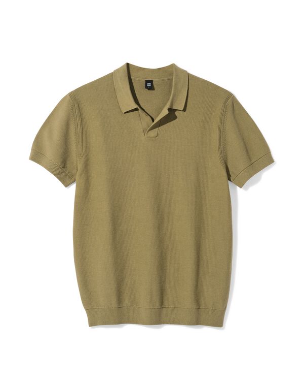 Herren-Poloshirt Kris texturiert mittelgr&uuml;n mittelgr&uuml;n - 2189120MIDGREEN - HEMA