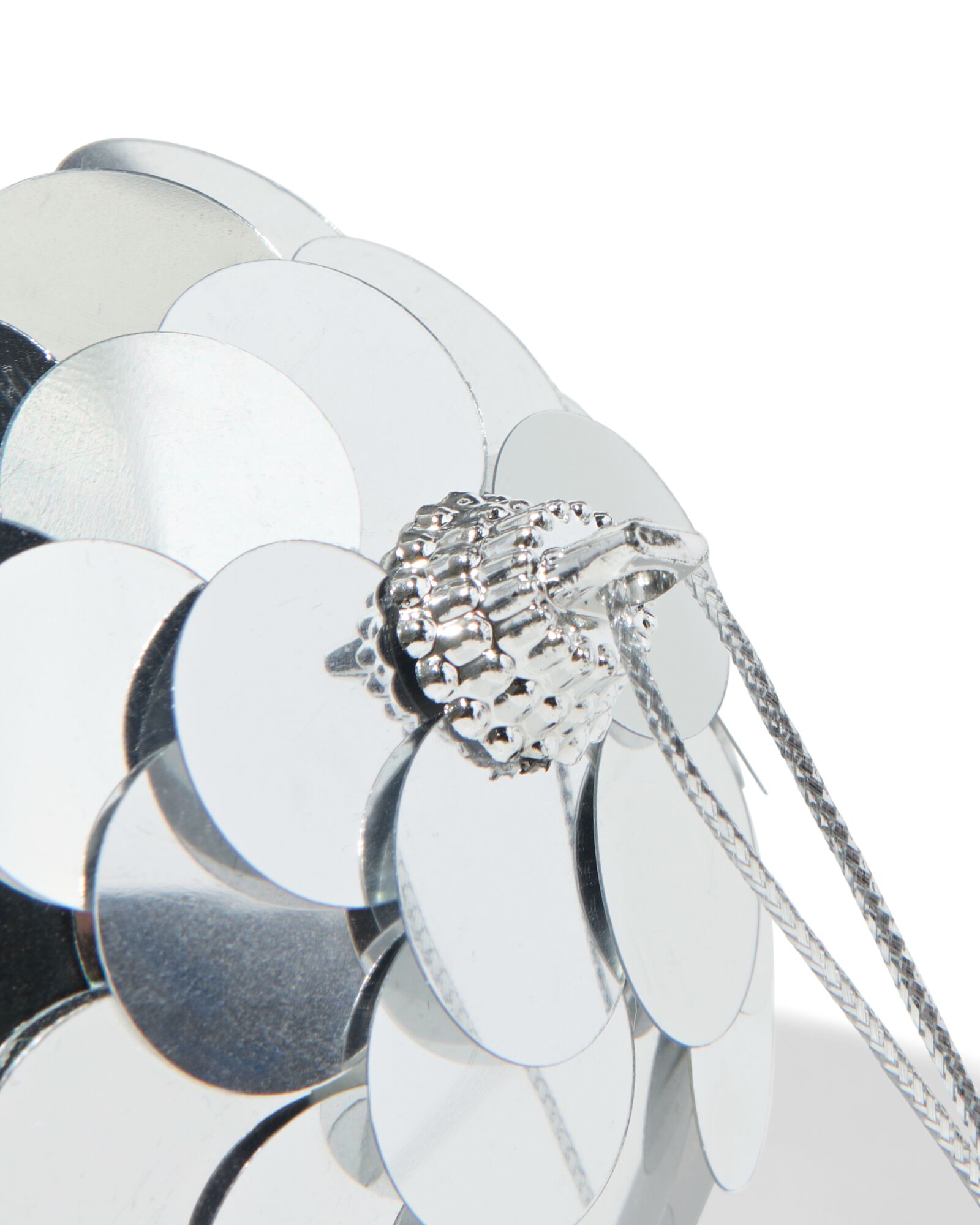 Pailletten-Weihnachtskugel Silber - 25110182 - HEMA