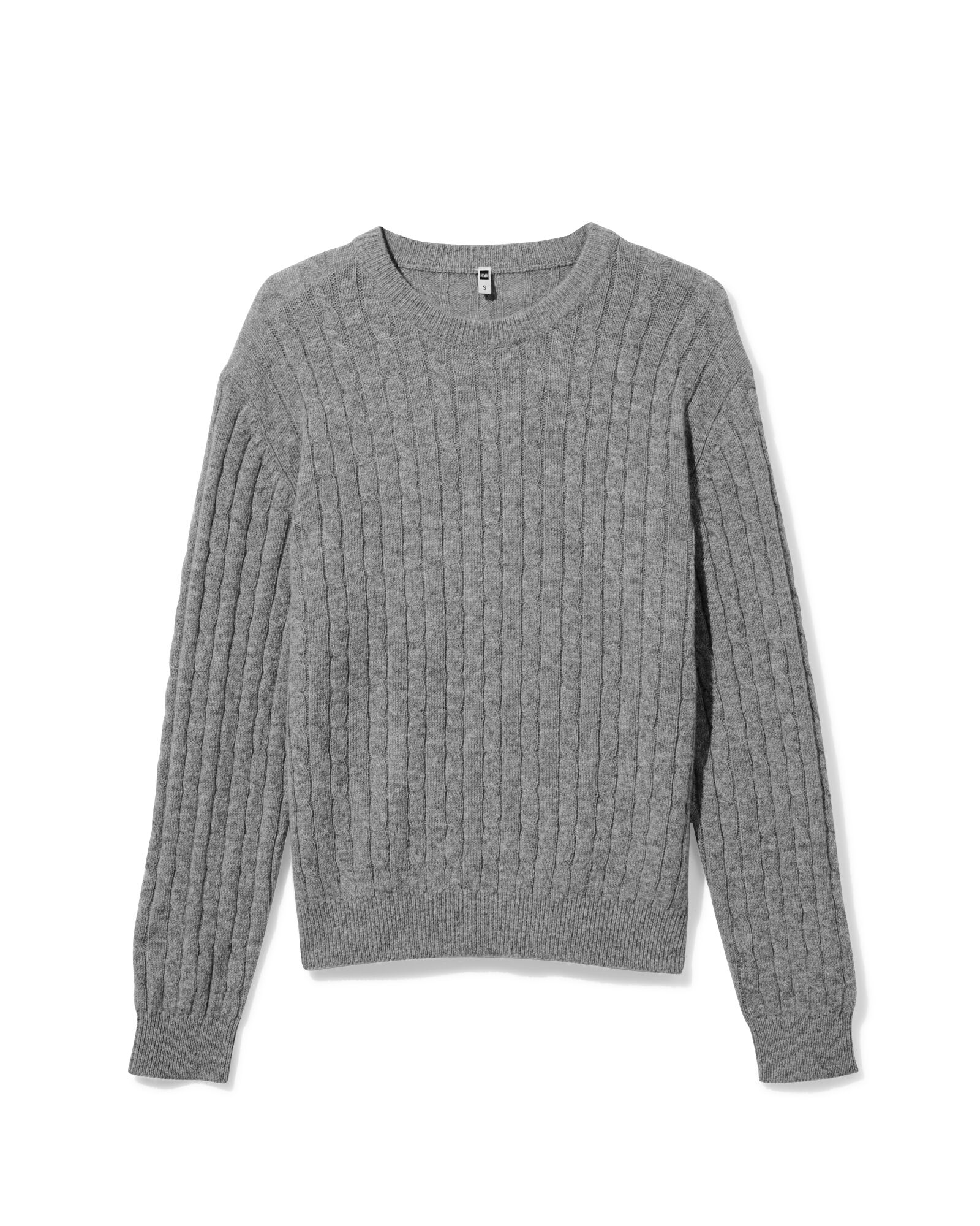 dames kabeltrui Fiep grijsmelange - 36205150GREYMELANGE - HEMA