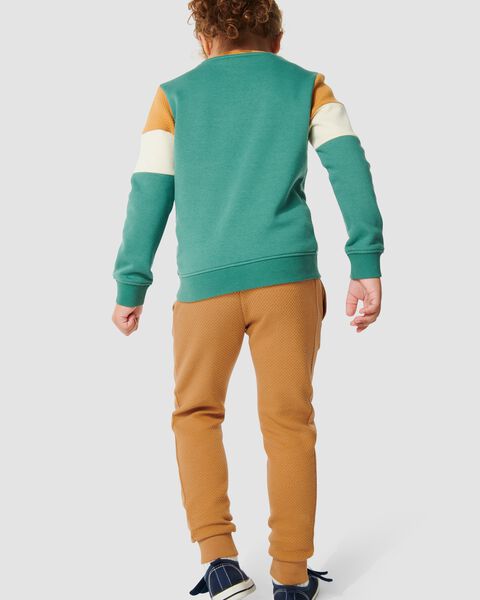 Kinder-Sweatshirt, Colorblocking grün 158/164 - 30759969 - HEMA