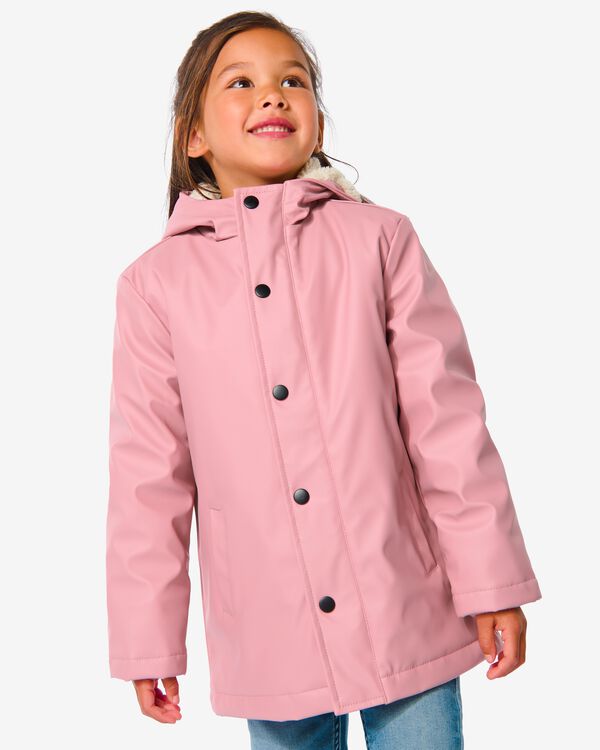 manteau enfant PU avec capuche vieux rose vieux rose - 1000032495 - HEMA