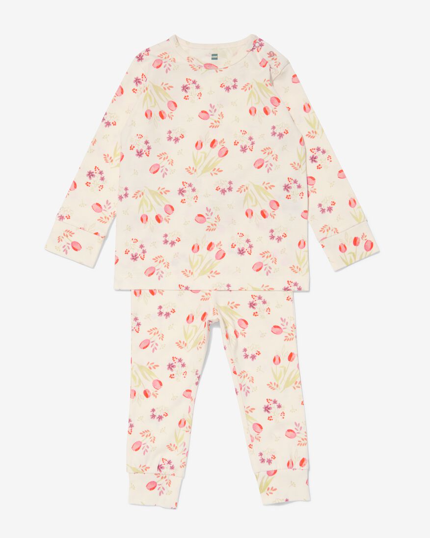 Baby-Pyjama, Baumwolle, Blumen eierschalenfarben eierschalenfarben - 33397920OFFWHITE - HEMA