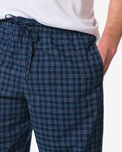 heren pyjamabroek regular fit ruit donkerblauw donkerblauw - 23686110DARKBLUE - HEMA