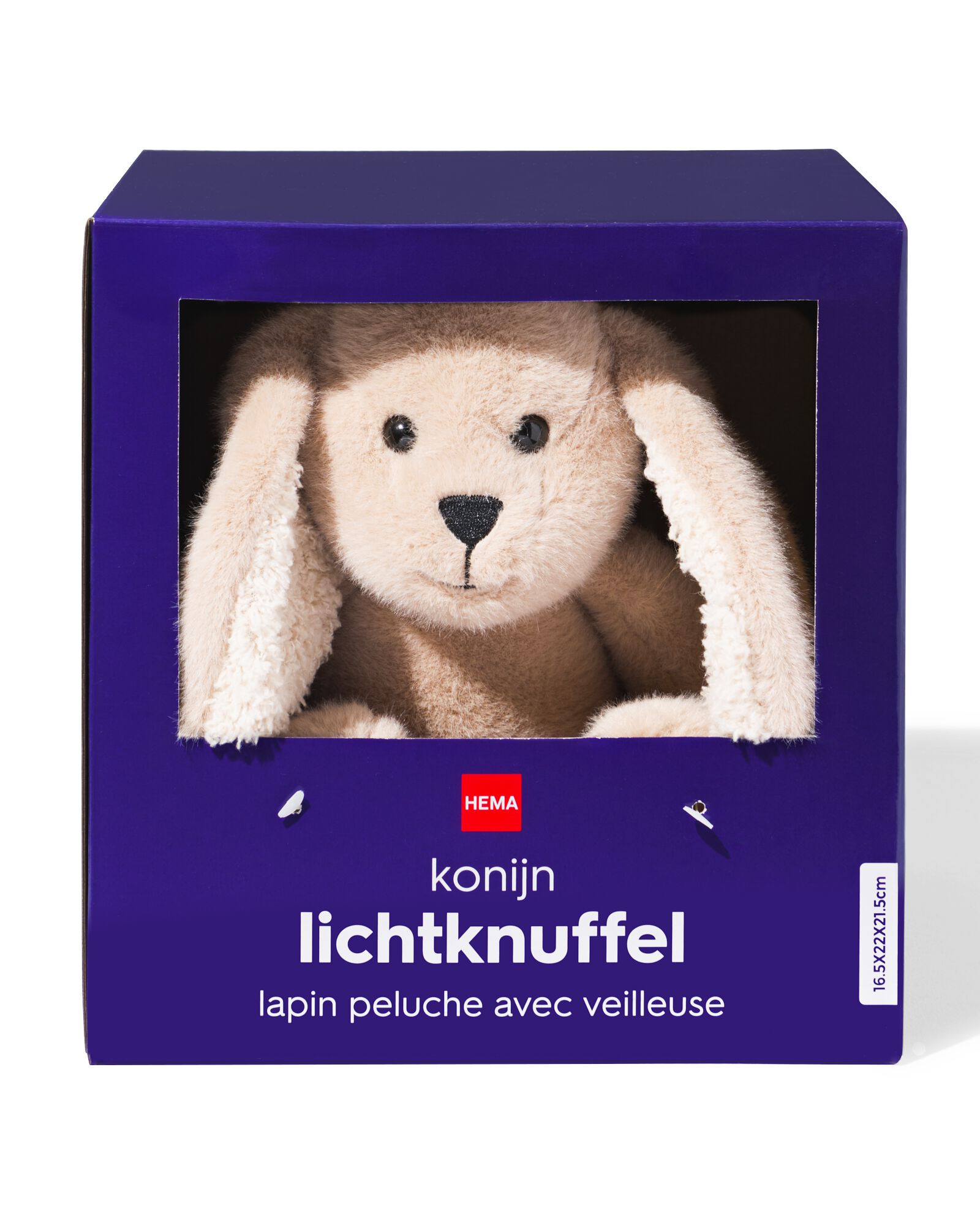 doudou lapin avec veilleuse 22x20cm - 38400051 - HEMA