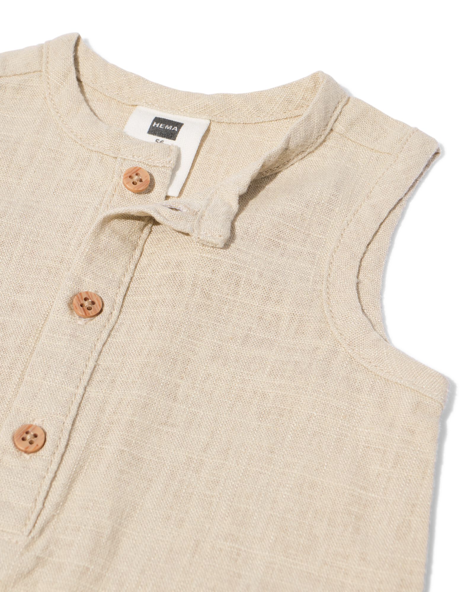 nijntje newborn jumpsuit linnen zand zand - 33452620SAND - HEMA