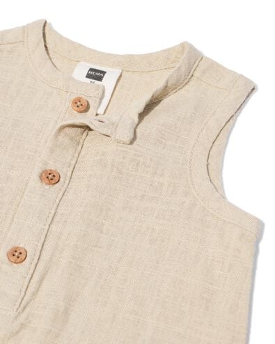 nijntje newborn jumpsuit linnen zand zand - 33452620SAND - HEMA