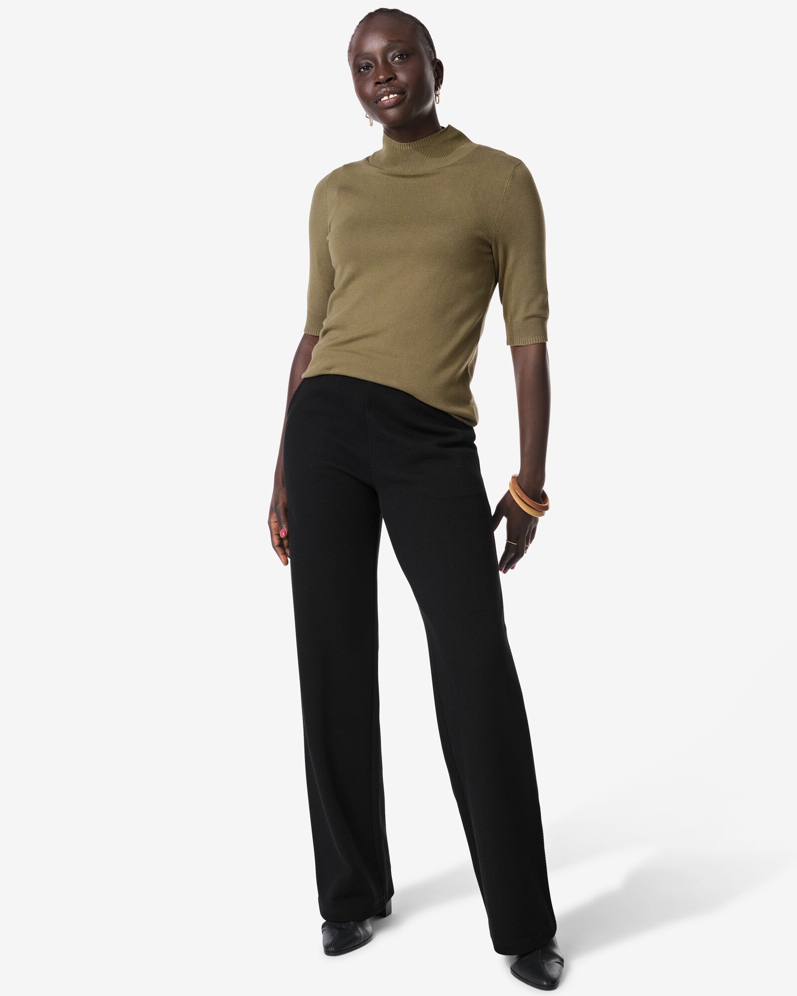 damesbroek Kacey regular fit  zwart zwart - 36300980BLACK - HEMA