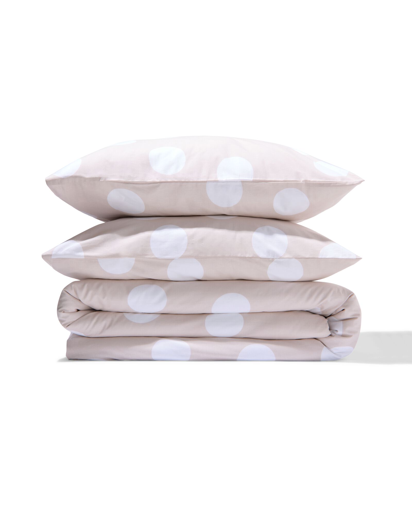 housse de couette 240x200/220 cm coton doux pois beige  - 5750142 - HEMA