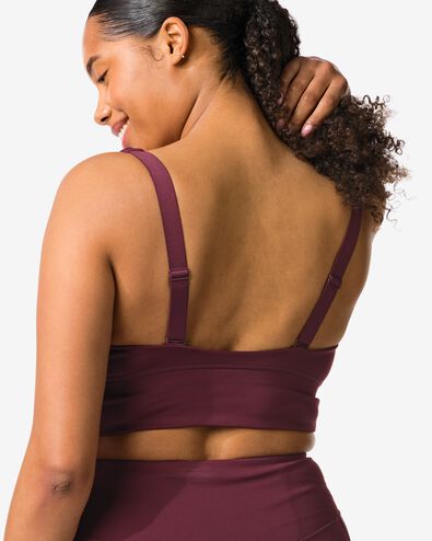 sportbh light support zonder beugel bordeauxrood bordeauxrood - 21700346BURGUNDYRED - HEMA