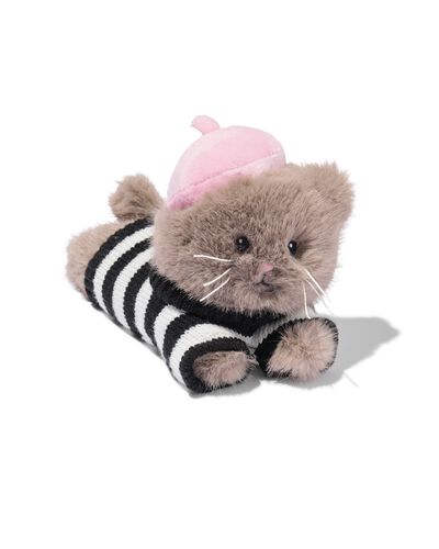 Kuscheltier 20 x 11 x 13 cm, Katze mit Baskenm&uuml;tze - 61104319 - HEMA
