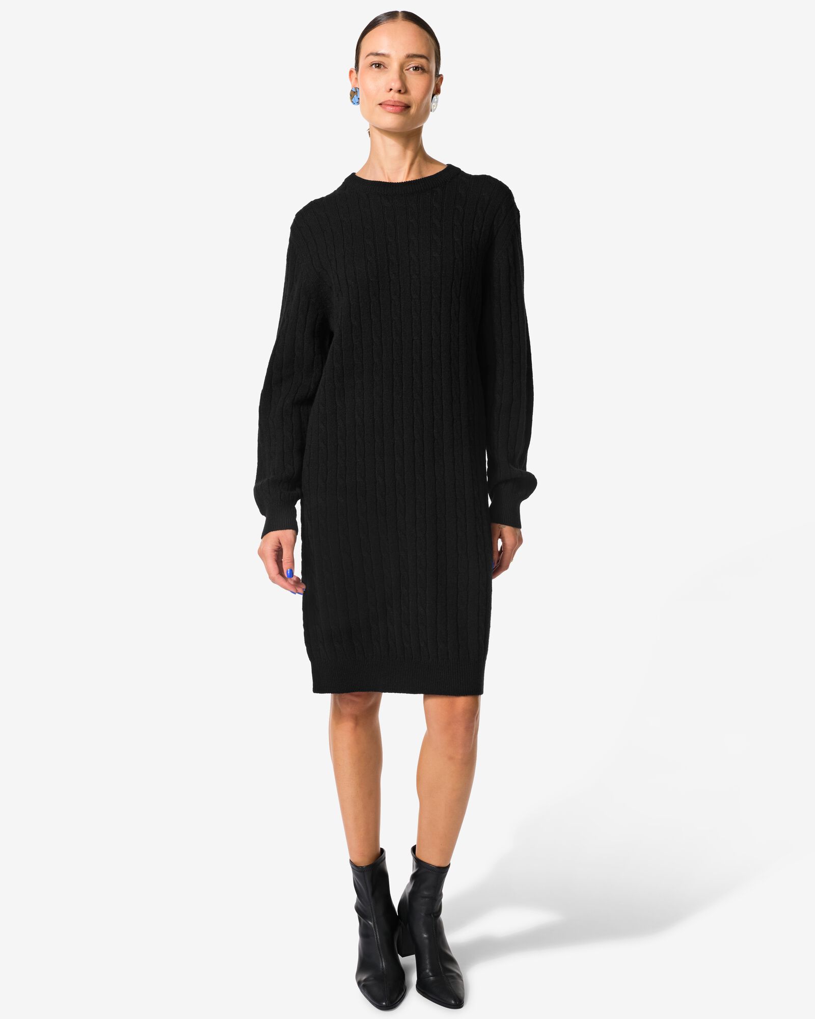 dames kabeljurk Fiep zwart zwart - 36205230BLACK - HEMA