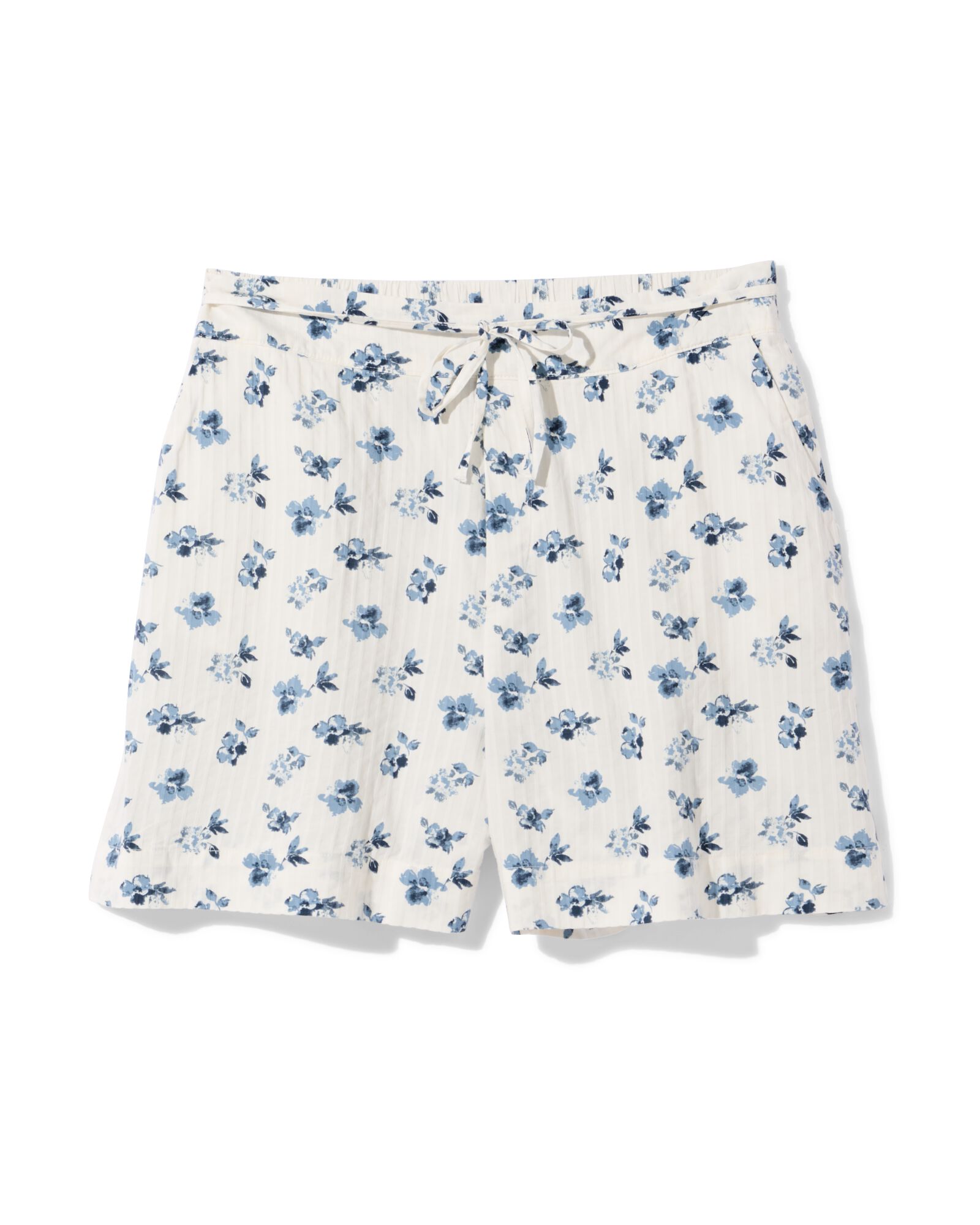 damesshort Sally wide fit seersucker bloemen multi multi - 36209080MULTI - HEMA
