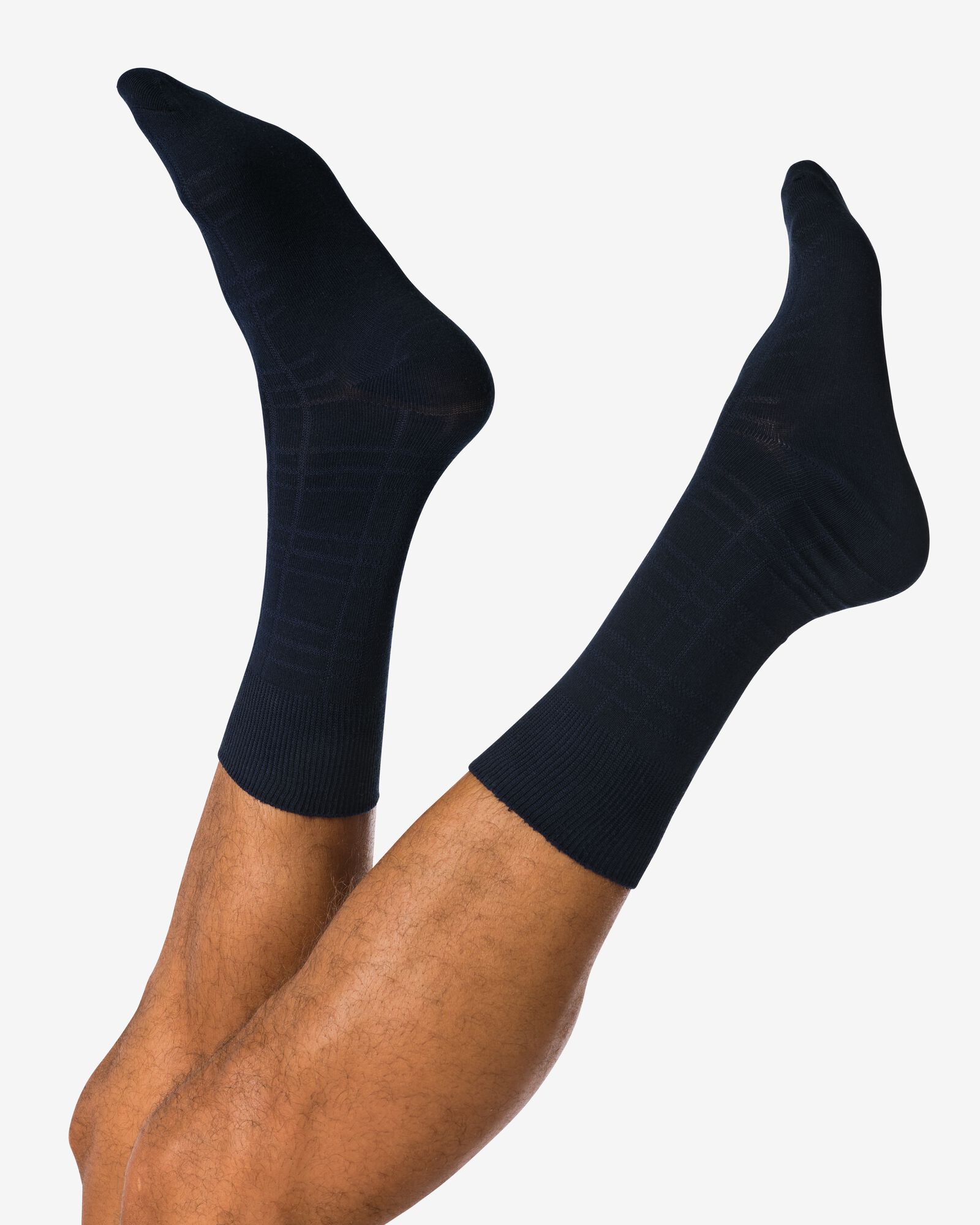 Herrensocken, kariert dunkelblau - 4150630DARKBLUE - HEMA