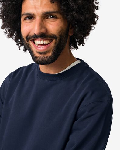 Herrenpullover Daryl aus Sweatstoff dunkelblau dunkelblau - 2148130DARKBLUE - HEMA