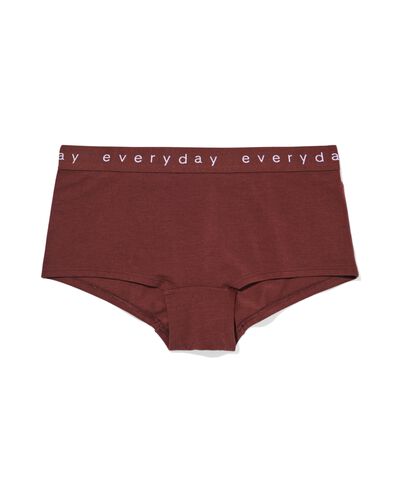 Damen-Boxershorts aus Baumwolle mit &bdquo;everyday&ldquo; auf dem Bund dunkelbraun - 19641534DARKBROWN - HEMA