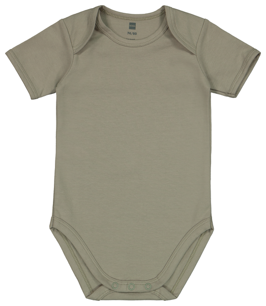 4er-Pack Baby-Bodys, elastische Biobaumwolle, Tiere grün grün - 1000022891 - HEMA
