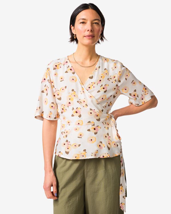 Damenoberteil Delilah mit Blumen wei&szlig; wei&szlig; - 36210180WHITE - HEMA