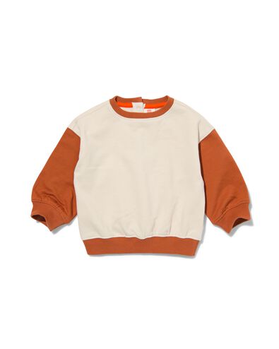 Baby-Sweatshirt, Colorblocking braun 98 - 33179547 - HEMA