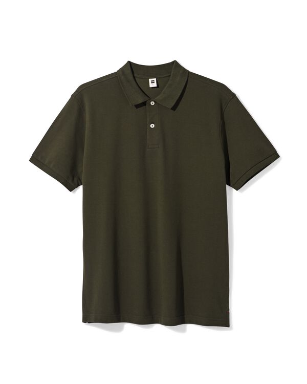 herenpolo Denton regular fit piqu&eacute; donkergroen donkergroen - 2140860DARKGREEN - HEMA