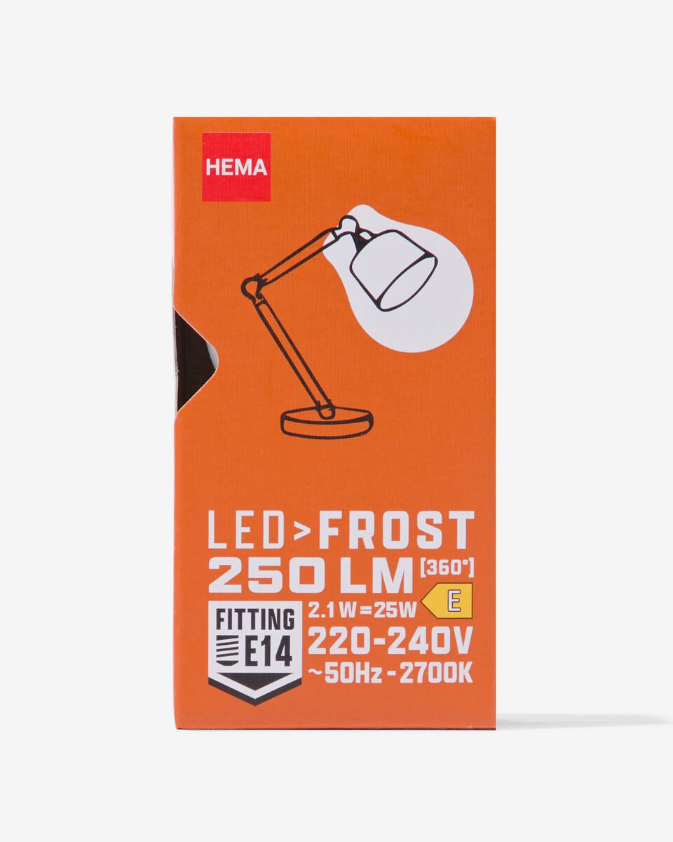 led kogel glass frost E14 2.1W 250lm - 20070046 - HEMA