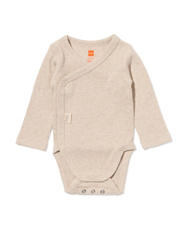 Newborn-Wickelstrampler zum Mitwachsen, LENZING&trade; ECOVERO&trade;, gerippt sandfarben sandfarben - 33430420SAND - HEMA