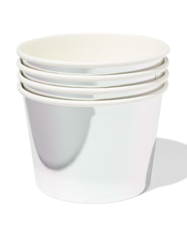 pots en carton 450ml argent&eacute; - 4 pi&egrave;ces - 14250251 - HEMA