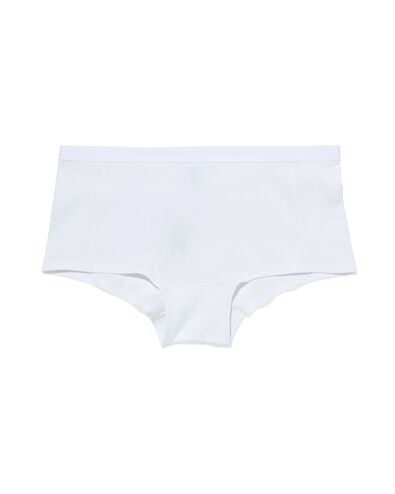 shortie haut à côtes en coton stretch pour femme blanc XS - 21920026 - HEMA