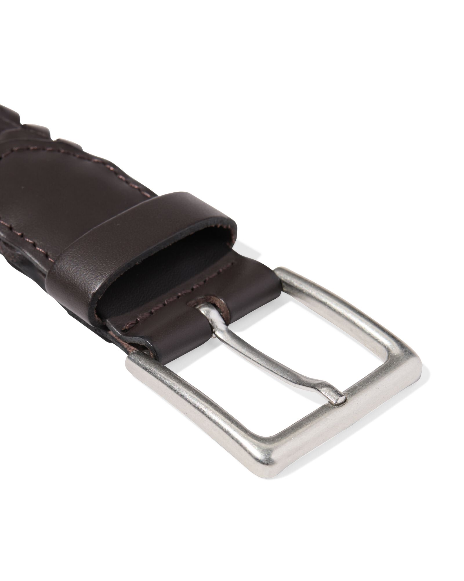 heren riem leer gevlochten brons 100 - 2450017 - HEMA