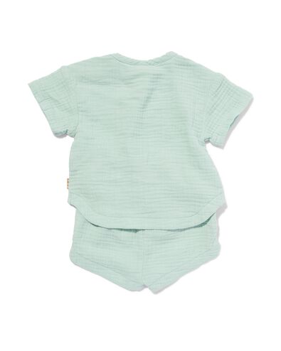 Newborn-Set, Shirt und Shorts, Musselin grün 68 - 33400124 - HEMA