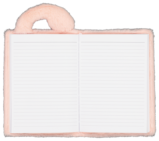 Notizbuch,  liniert, flauschiger Flamingo - 14590235 - HEMA