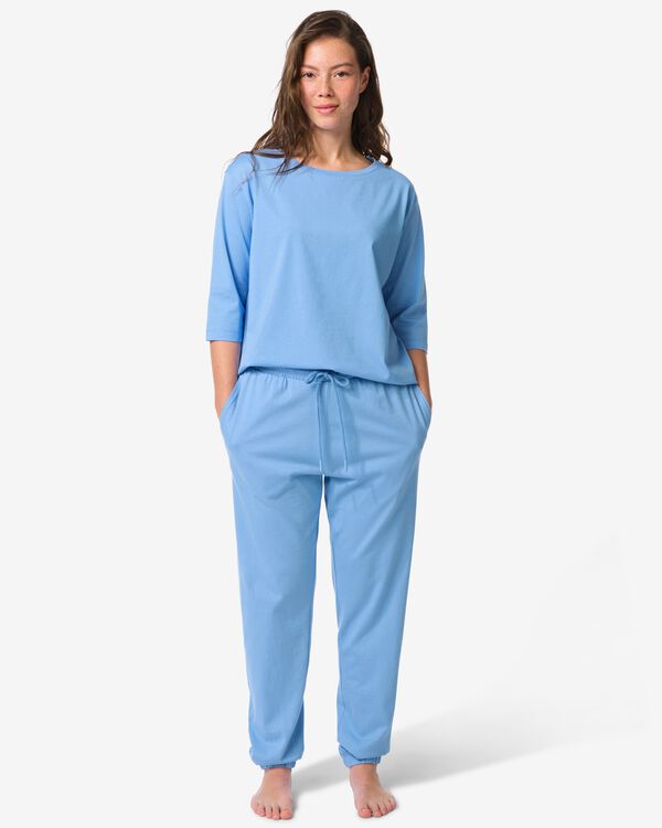 pantalon pyjama femme jersey bleu bleu - 23400705BLUE - HEMA