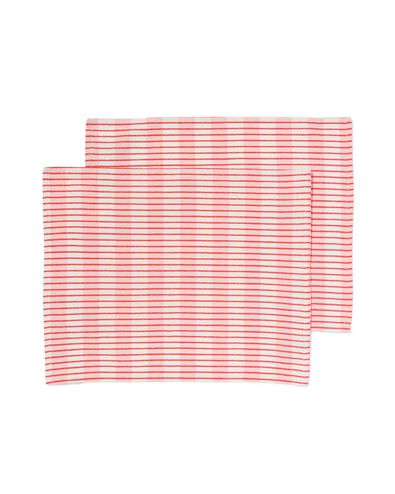 2er-Pack Tischsets, Baumwolle, 35 x 45 cm, rosa mit Streifen - 5350022 - HEMA