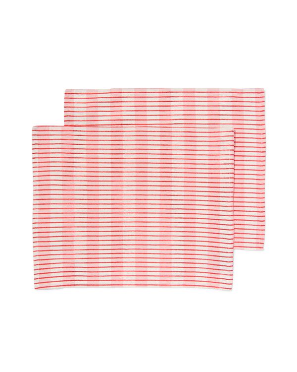 2er-Pack Tischsets, Baumwolle, 35 x 45 cm, rosa mit Streifen - 5350022 - HEMA