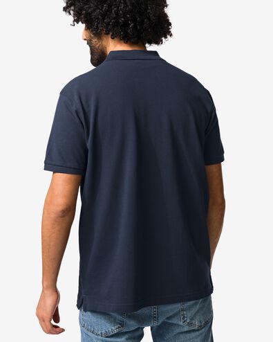 herenpolo Denton regular fit donkerblauw donkerblauw - 2140340DARKBLUE - HEMA