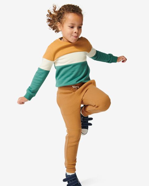pantalon sweat enfant relief marron marron - 1000029788 - HEMA