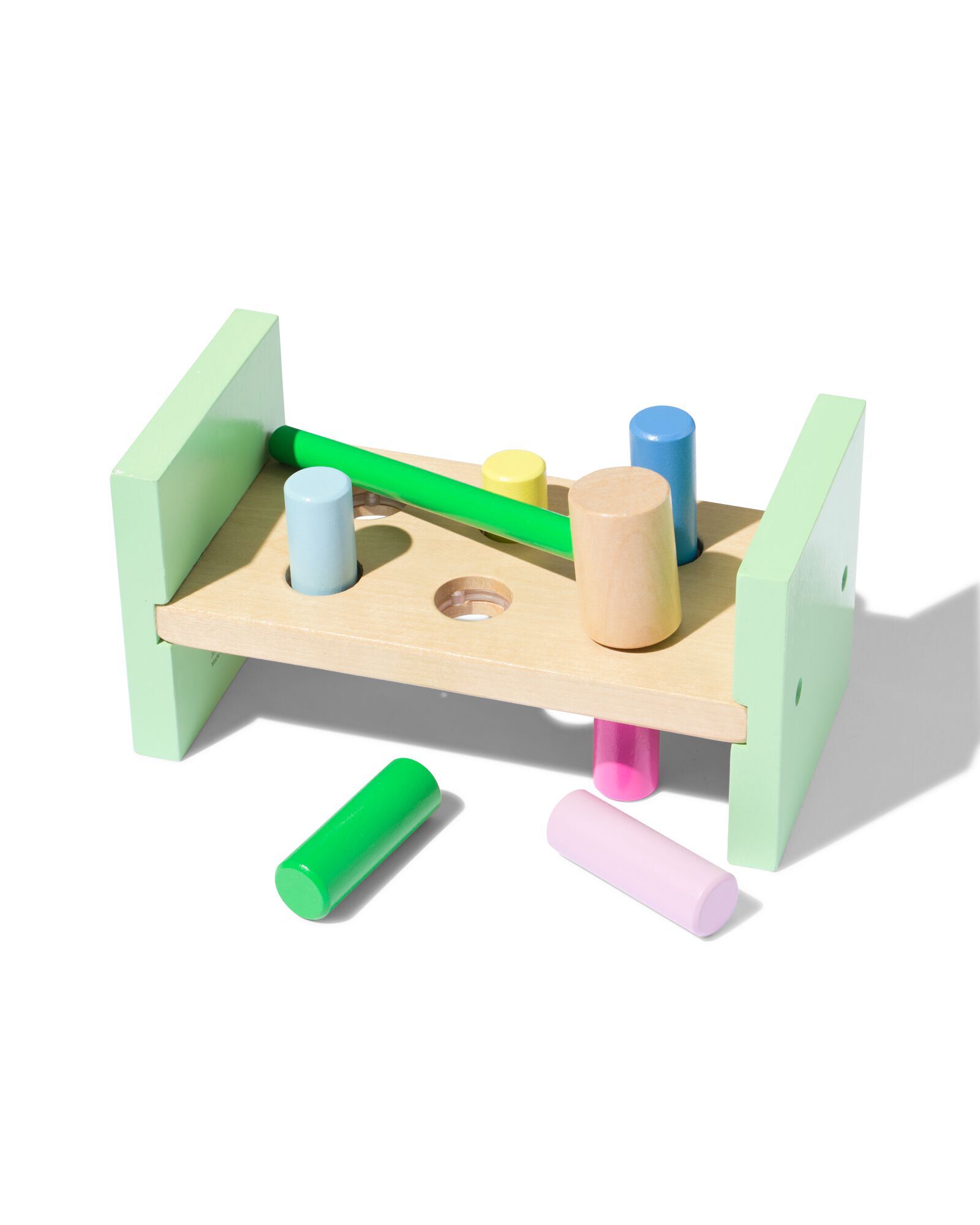 banc &agrave; marteaux en bois 10 x 20 x 10 - 15100573 - HEMA