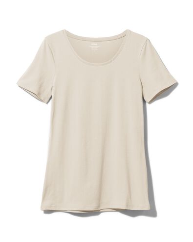 Basic-Damen-T-Shirt beige M - 36364127 - HEMA