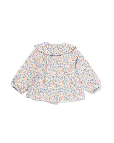 chemisier b&eacute;b&eacute; velours fleurs blanc cass&eacute; - 33076060OFFWHITE - HEMA