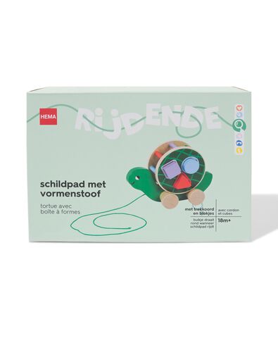 jouet tortue avec son 22x15,5x10cm bois - 15100230 - HEMA