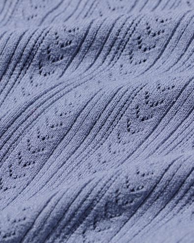 dames T-shirt Charlie pointelle blauw - 36206250BLUE - HEMA