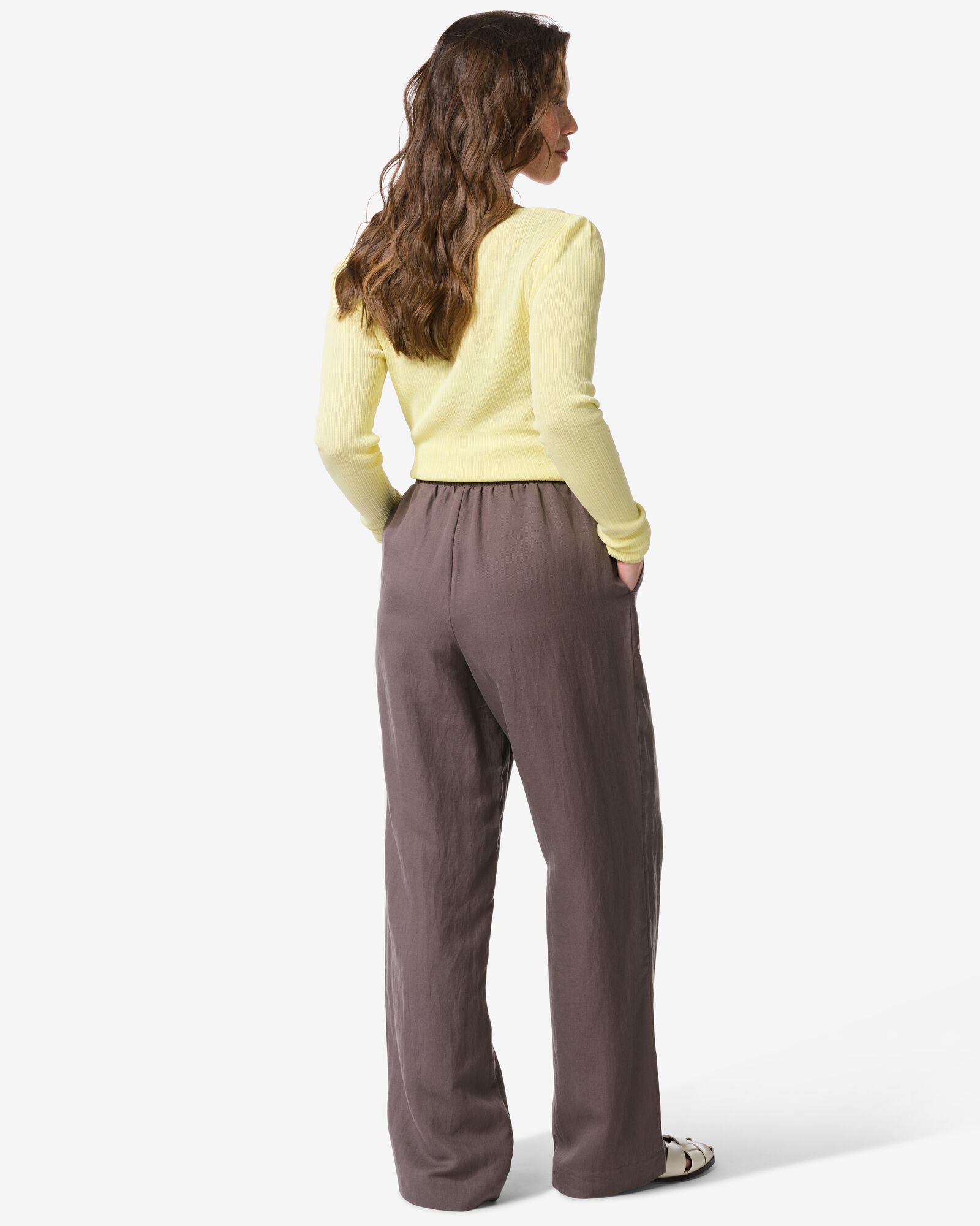 damesbroek Inez wide fit  bruin bruin - 36207370BROWN - HEMA