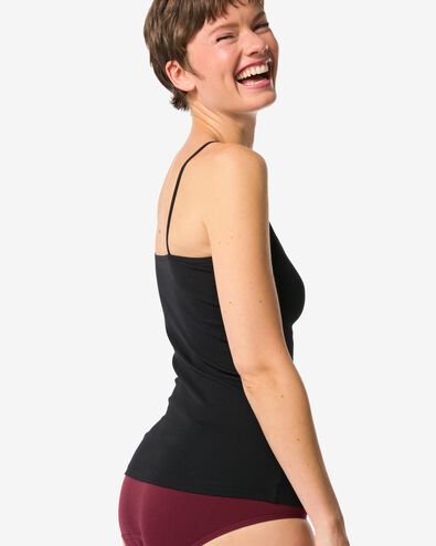 dameshemd spaghettibandjes met kant zwart - 19691224BLACK - HEMA