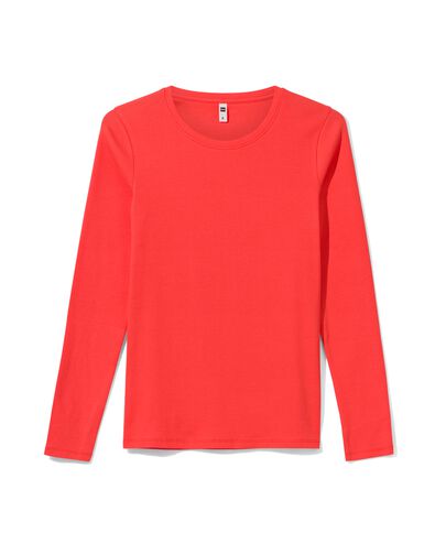 Damen-Shirt Clara, Feinripp korallfarben korallfarben - 36255420CORAL - HEMA
