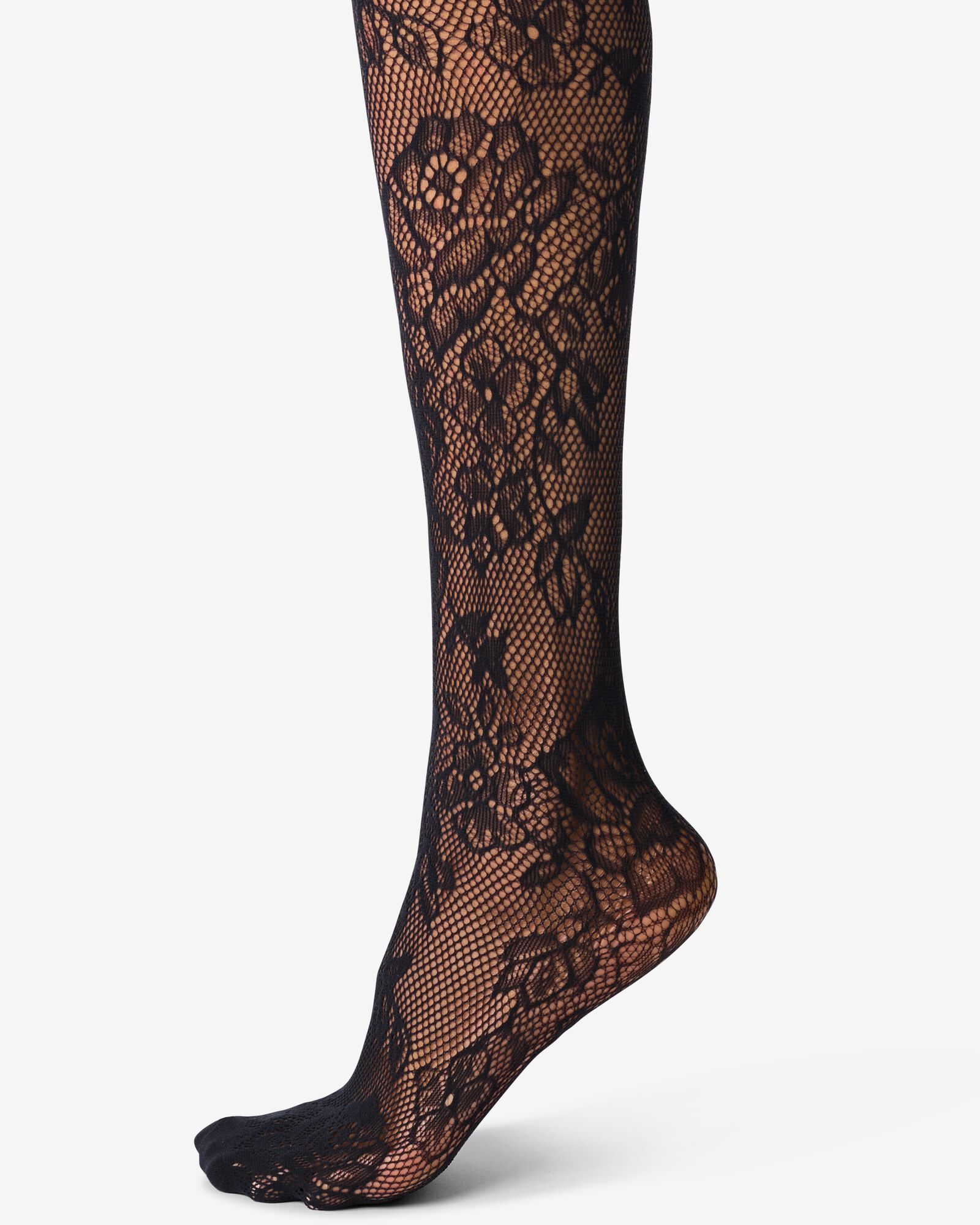 collants filet mode femme 15 deniers fleurs noir noir - 4042500BLACK - HEMA