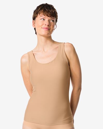 dames bh hemd smoothing met ingebouwde cups beige beige - 19602815BEIGE - HEMA