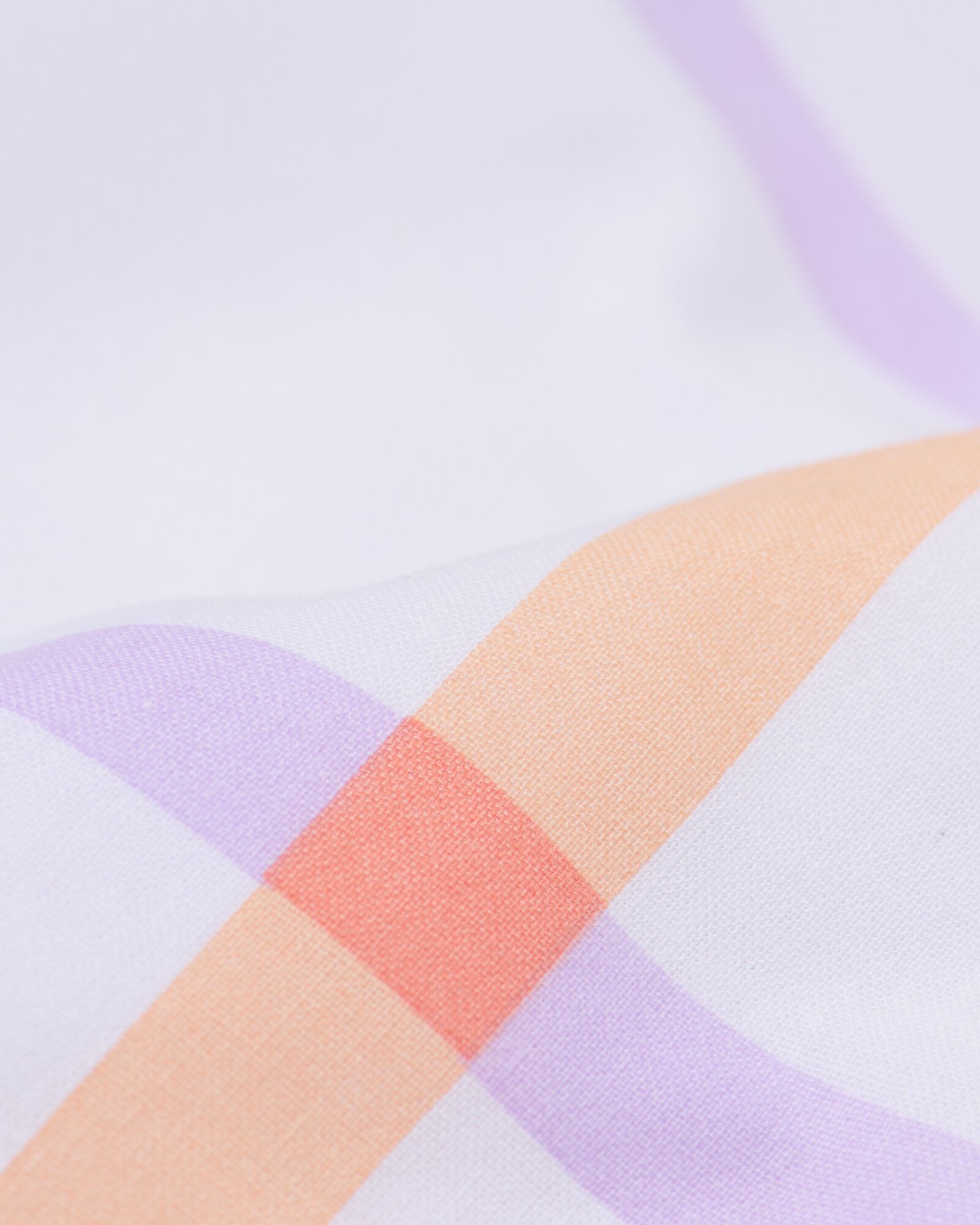 housse de couette 200x200/220 cm coton doux &agrave; carreaux lilas - 5760126 - HEMA