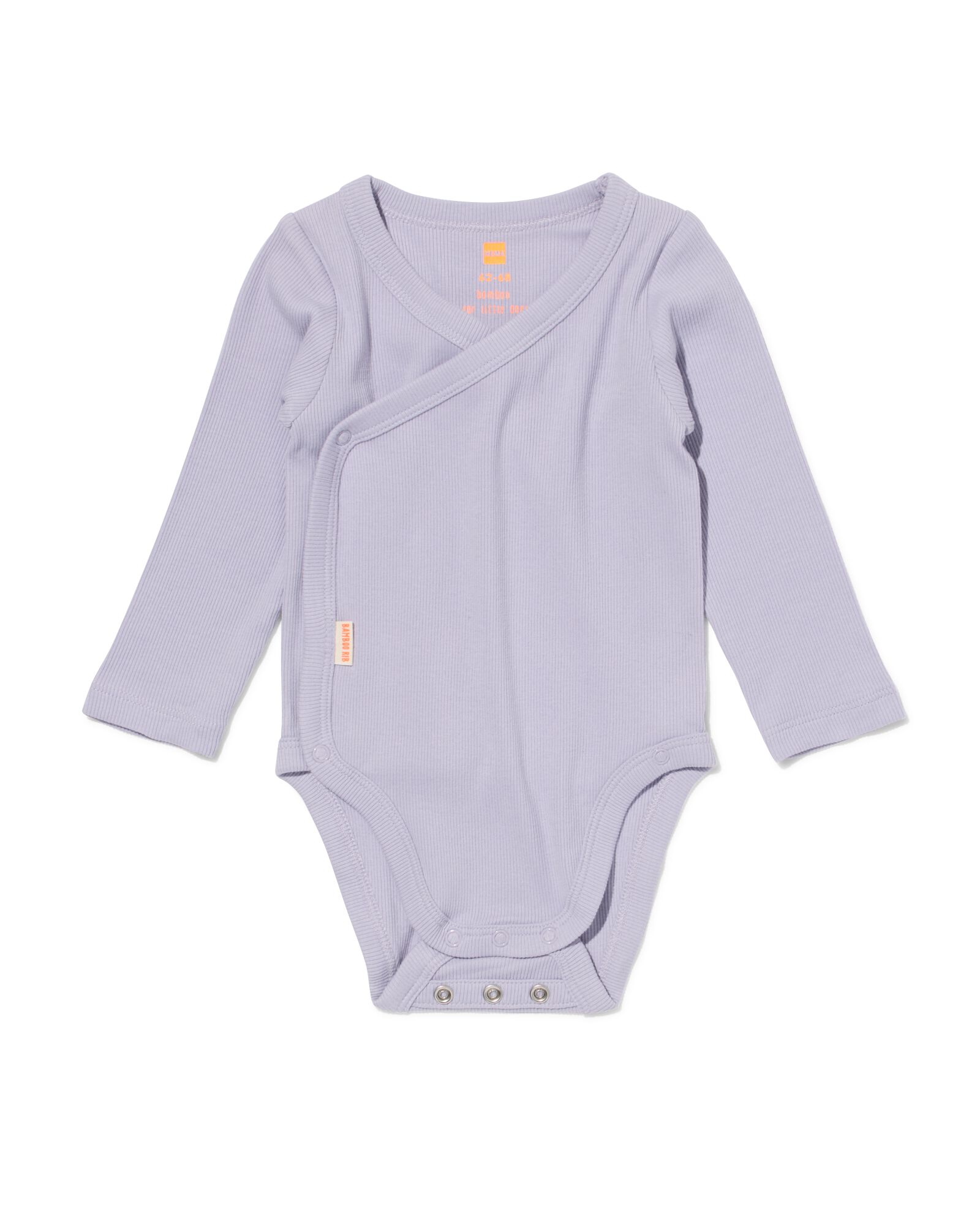 newborn meegroei overslag body rib met bamboe stretch paars - 33414020PURPLE - HEMA