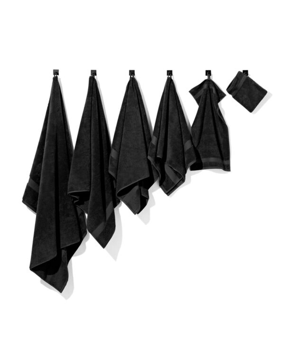 zware kwaliteit handdoeken zwart - 200870 - HEMA
