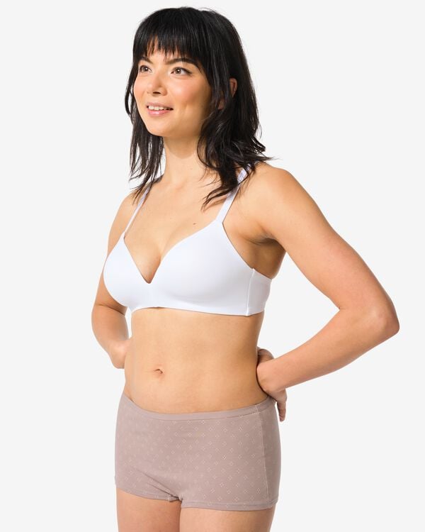 shorties femme coton stretch - lot de 2 marron clair marron clair - 19680615LIGHTBROWN - HEMA